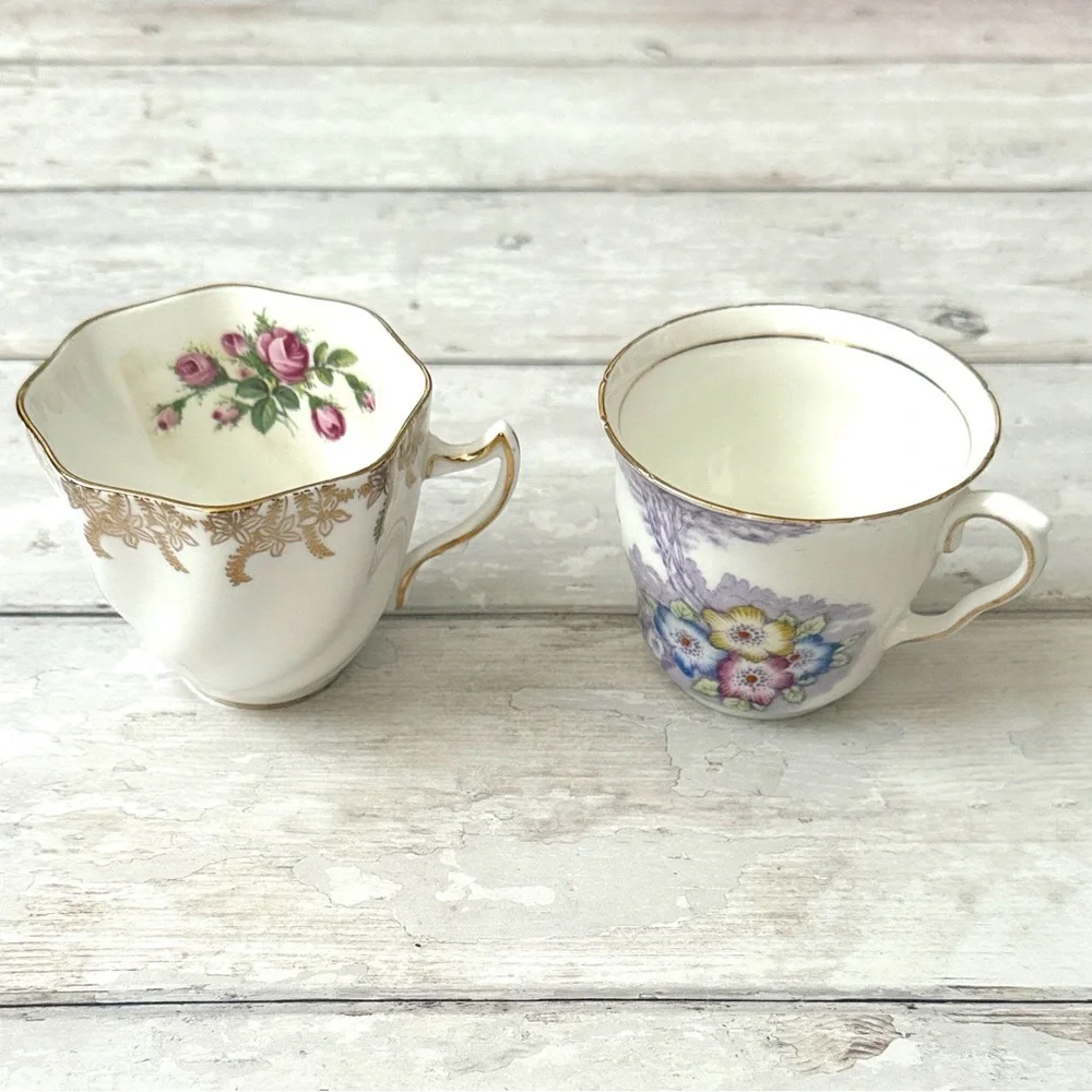 Fine China English Tea Cups Teacups Set of 2 Royal Faunton Coldough China